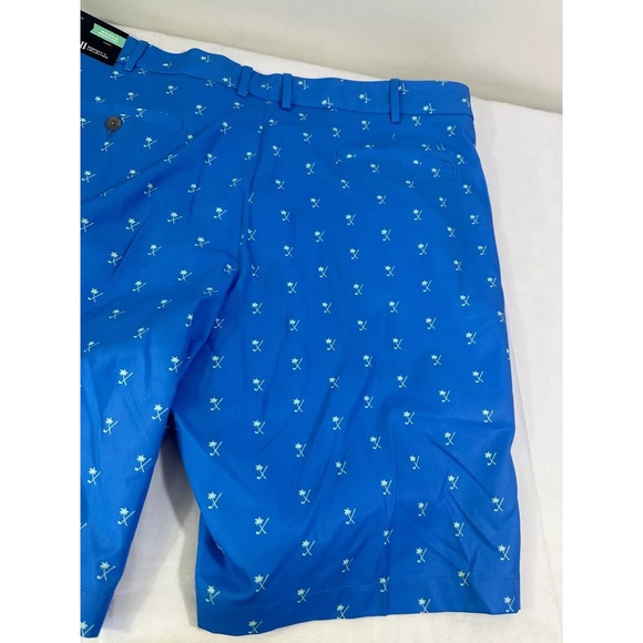 Walter Hagen Perfect 11 Golf Shorts Palm Clubs Print Sea Blue Size 32 New 10" In - Picture 3 of 9